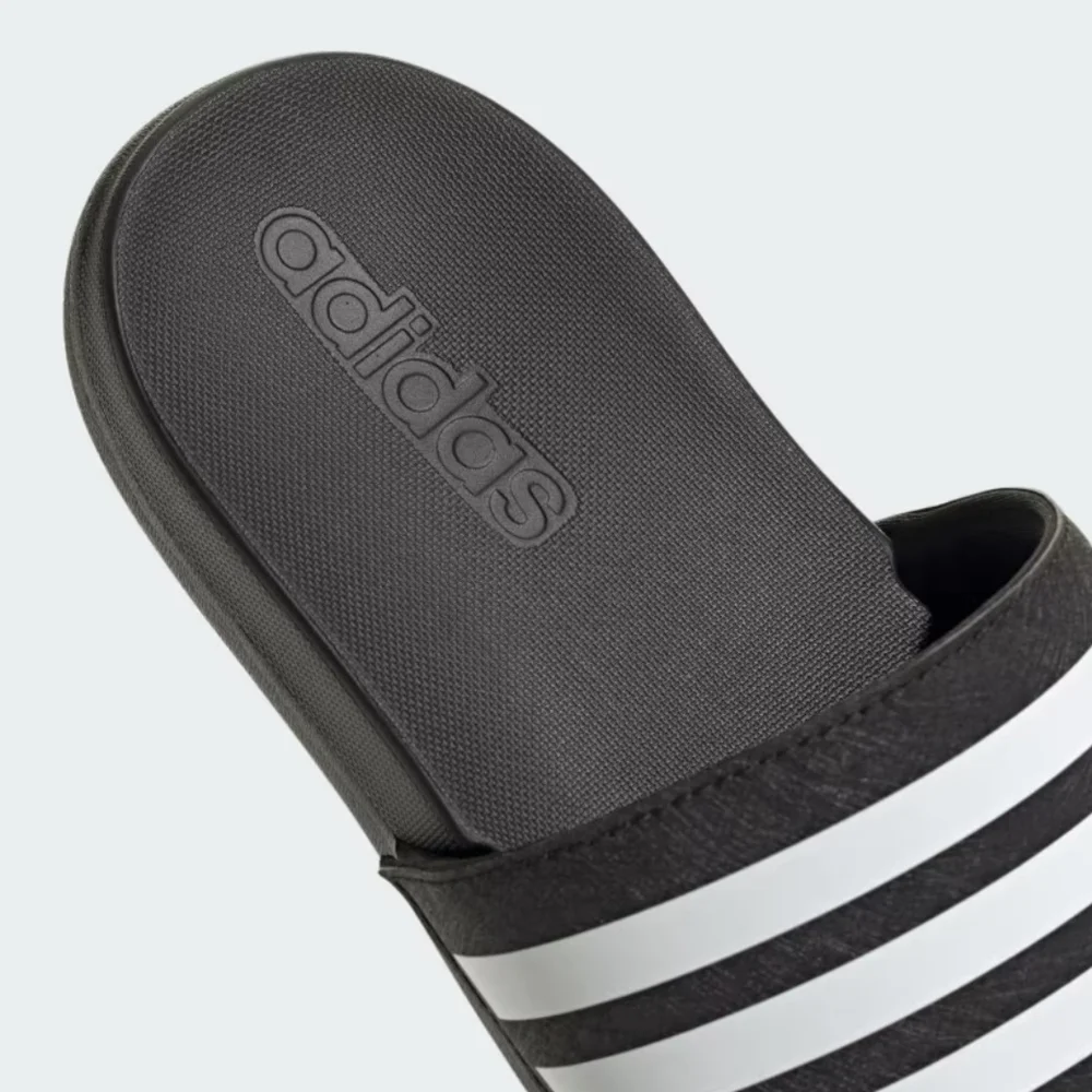 Adidas Adilette Comfort Black Slide Sandal with White Stripes Size 11